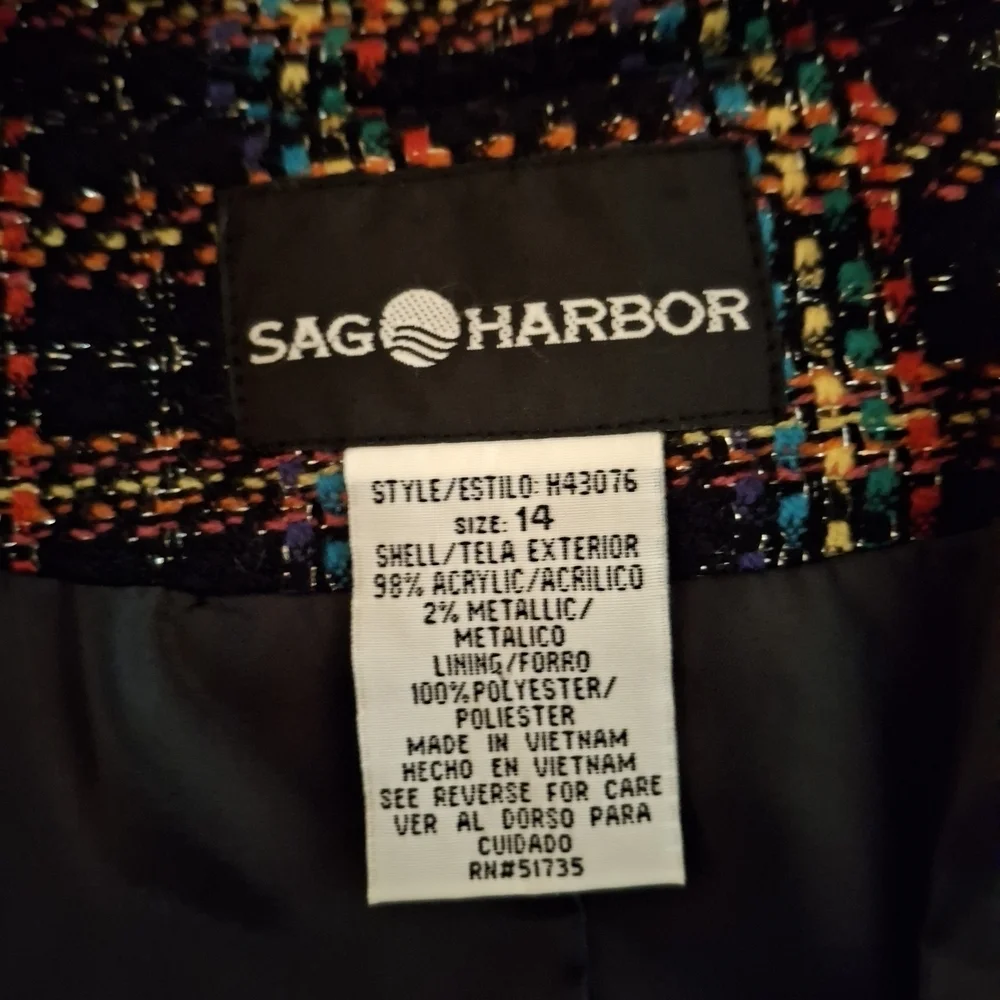 Sag Harbor Women's Classic Multicolor Plaid Jacket